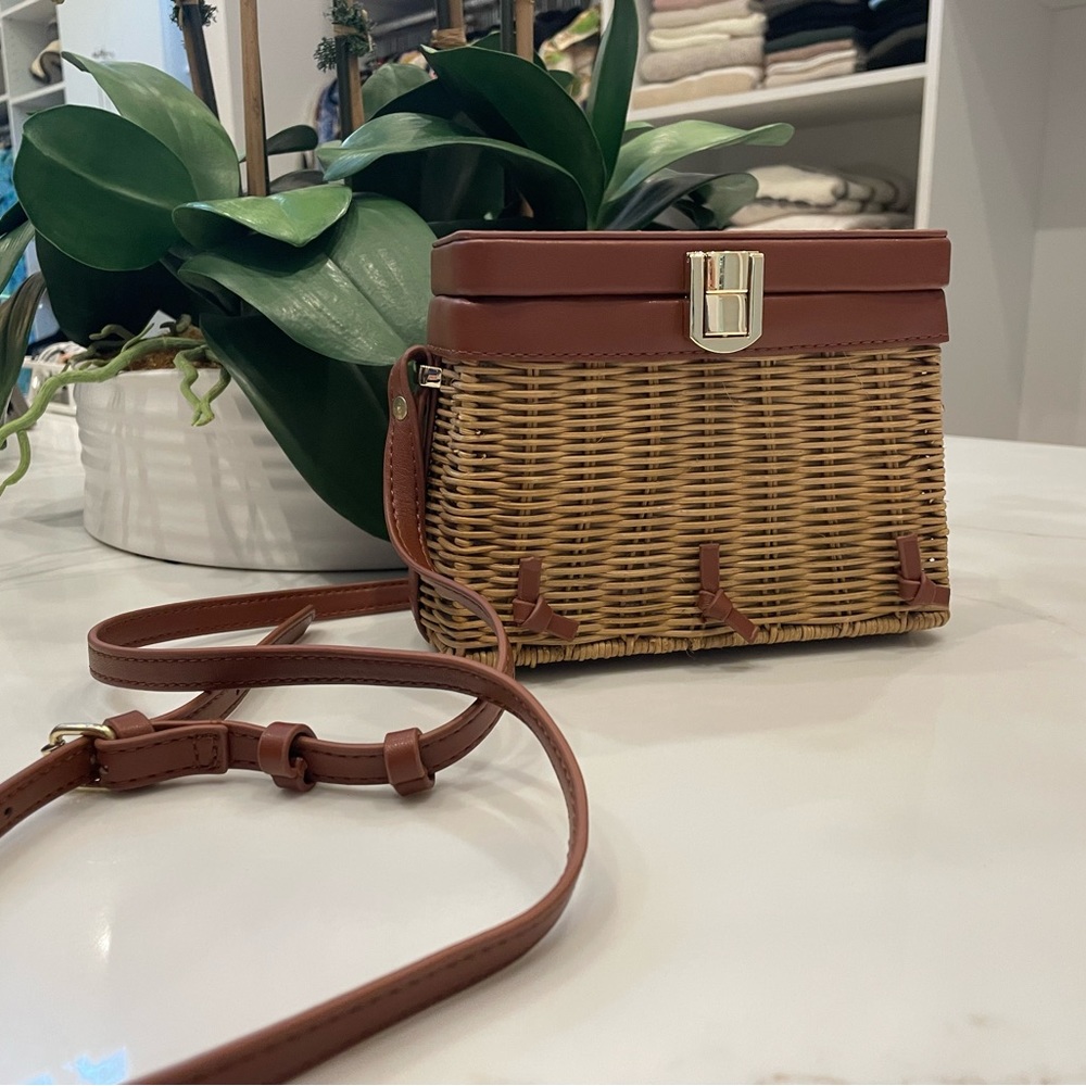Zara rattan box bag